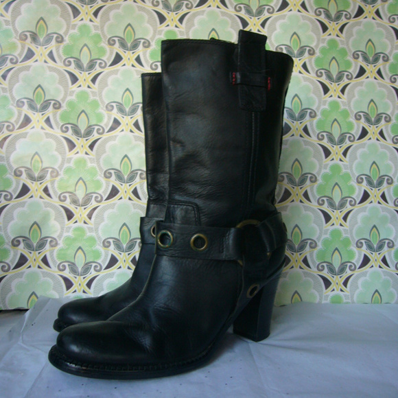 Tommy Hilfiger Black Motorcycle Boot - Size 7 EUC - Picture 6 of 8